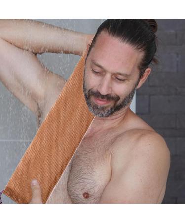 Back Washing Towel | Wash Cloths for Showering - Deep Cleansing Back Scrub Cloth for for Showering All Skin Types Mud Scrubbing Tool Brown - Buy Online on GoSupps.com