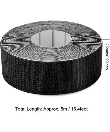 Kinesiology Tape - 1 Roll Cotton Elastic Athletic Tape for Injuries & Muscle Support - Black Adhesive Sports Bandage - Buy Online on GoSupps.com