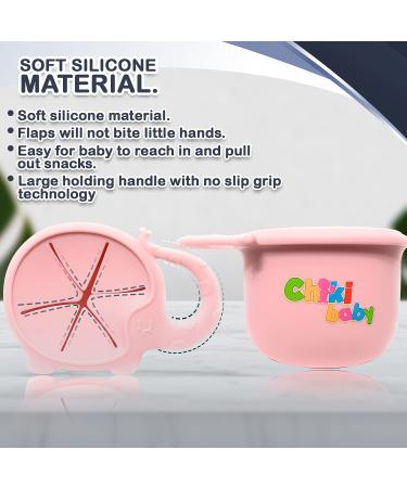 Chiki Baby Elephant Snack Cup | Spill Proof Silicone | Snack Catcher for Toddlers | Quartz Pink - Buy Online on GoSupps.com