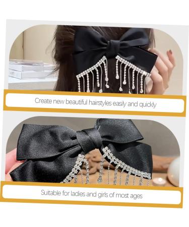 FRCOLOR Bow Hairpin Womens Hair Accessories Black Hair Clips Hair Accessories for Women Goody Hair Clips for Women For Hair Tiara Female Hairpin Tassel Yang Ying Rhinestones - Buy Online on GoSupps.com