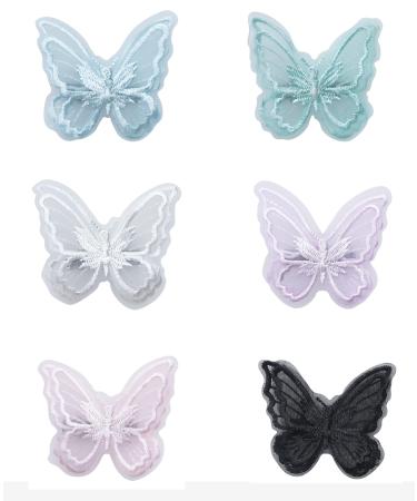 Sowaka 6 Pcs Lace Butterfly Hair Clips Soft Embroidery Flower Hair Decorative Hair Bow Pins for Women Girls Wedding Hair Accessories Halloween Christmas Party D cor (Colorful)