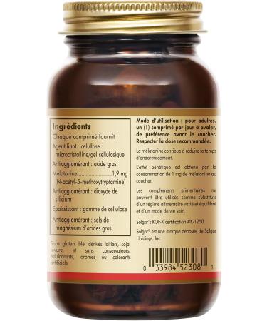 Solgar Super Melatonin 1.9mg - Sleep - Facilitates falling asleep - Reduces the effects of jet lag - Food supplement - Bottle of 60 tablets - Buy Online on GoSupps.com