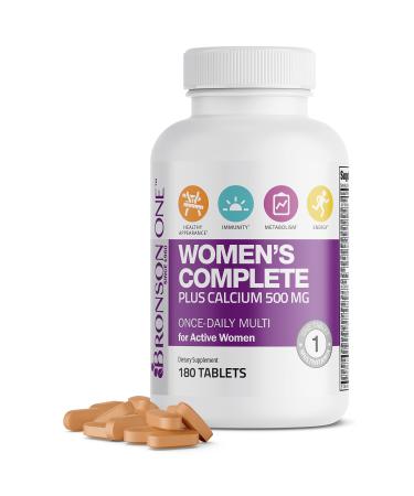 Bronson ONE Daily Women s Complete Multivitamin Multimineral Once-Daily Multi for Active Women 180 Tablets - Buy Online on GoSupps.com