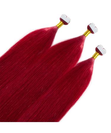 Buy Hair2Heart Premium Mini Tape Extensions - 12 Tapes 40cm Real Hair Intense Red #0/44 - International Shipping Available - Buy Online on GoSupps.com
