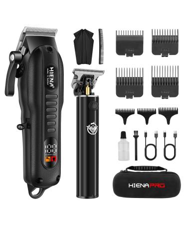 Professional Hair Clippers Set for Men Cordless Hair Cutting Kit Barber Kit Rechargeable Clippers and Trimmers Set Clipper Set for Barbers with LED Display Gifts for Men (Black)