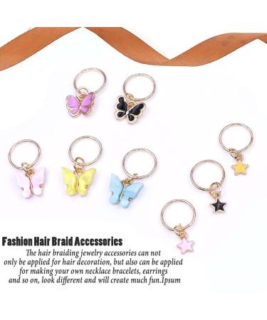 NAISKA 20Pcs Gold Butterfly Hair Braid Dreadlock Clips - Colorful Charms & African Beads Jewelry for Women - Buy Online on GoSupps.com