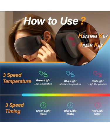 Heated Eye Mask Graphene | Cordless Warm Eye Compress | 3 in 1 Sleep Mask & Cooling Gel Strip for Dry Eyes Relaxation Meditation | Travel-Friendly for Men & Women - Buy Online on GoSupps.com