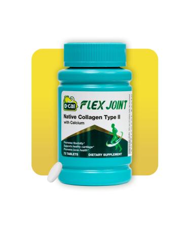 D-Cal Flex Joint | Native Collagen Type II with Calcium & BioPerine | Supports Flexibility Cartilage & Bone Health | Joint Support Supplement for Mobility & Strength | 72 Tablets Made in USA