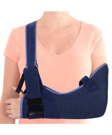 VELPEAU Arm Sling Shoulder Immobilizer - Rotator Cuff Support Brace - Comfortable Medical Sling for Shoulder Injury, Left and Right Arm, Men and Women, for Broken, Dislocated, Fracture, Strain (Large) Breathable Version La…