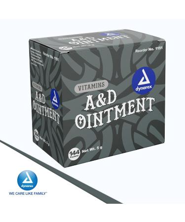 Dynarex Vitamin A&D Ointment (Lanolin-Free) - 144 Packets/Box - 5g - Minor Cuts, Burns, Diaper Rash, Dry Skin - Buy Online on GoSupps.com
