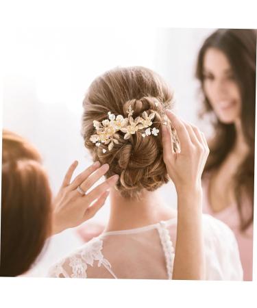 Ipetboom 1 Set Wedding Hair Comb Prom Headpiece Wedding Hair Clips Wedding Bun Comb Vintage Hair Accessories Flower Leaf Hair Comb Crystal Hair Comb Copper Wire Bride Rhinestones Mosaic - Buy Online on GoSupps.com