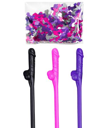 15pcs Bachelorette Party Straw Confetti Pack Bride Party Drinking Straws Bachelorette Party Pennis Straws Hen Straws Naughty Crazy Hen Night Straws Funny Bachelorette Party Drinking Straws