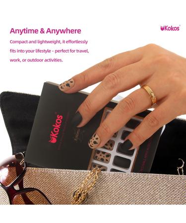 48 PCS Press On Nails - Short Square Leopard Print Reusable ABS Fake Nails Kit Salon-Quality in 12 Sizes - Brown & Black Wild West Design - Buy Online on GoSupps.com