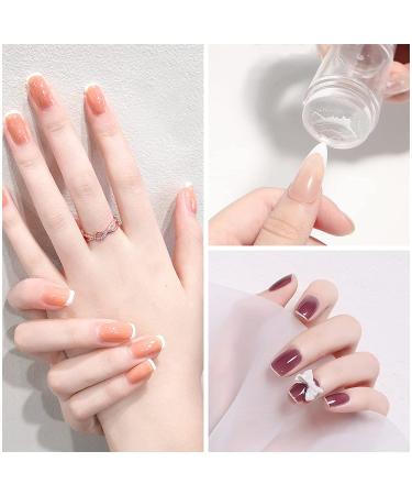 2-Piece Clear Silicone Nail Stamper Set with Scraper - Transparent Jelly Nails Art Template Tools for DIY Nail Designs - Buy Online on GoSupps.com