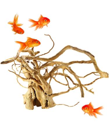 Driftwood Decor - Turtle Shell Wooden Tree Root | Solid Reptile Wood Branches Aquarium Decoration for Aquariums Small Fish Hide Ruftup Trumpet 10-15 Cm - Buy Online on GoSupps.com