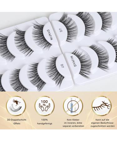 Dyafin 3D Eyelash Set - 8 Pairs of Natural Reusable Handmade Fake Lashes | Lightweight & Comfortable - Buy Online on GoSupps.com