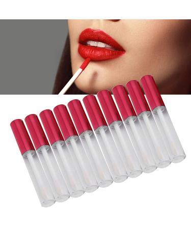 10 Plastic Clamping Lip Glaze Bottles with Red Lids | Empty Storage Bottles for Lip Mud & Glaze - Buy Online on GoSupps.com
