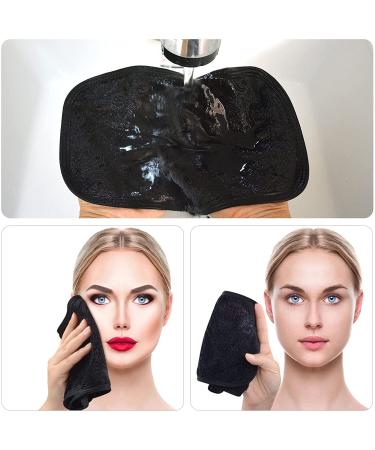 Kinhwa 6-Pack Microfiber Make-up Remover Washcloths - Soft Absorbent Reusable Towels for Luxurious Facial Cleaning (Black 15x30cm) - Buy Online on GoSupps.com