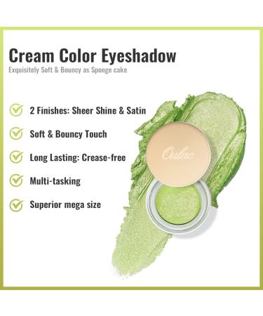 Oulac Lemon Green Cream Eyeshadow - Waterproof, Long Lasting, Highly Pigmented | Glitter Highlighter Shimmer Makeup for Women | Moisturizing Formula | 0.42 oz (15) Melon Sour - Buy Online on GoSupps.com
