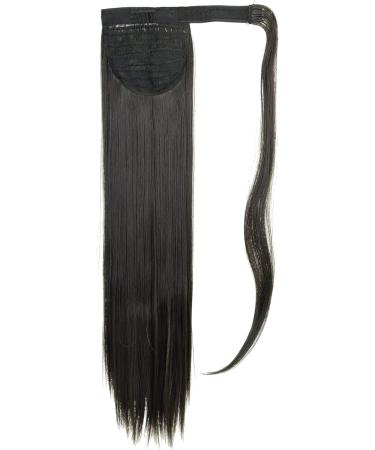 IMISSU Long Straight Wrap Around Ponytail Extension Synthetic Hair Extensions Clip in Ponytails Hairpiece for Women (Dark Brown) - Buy Online on GoSupps.com