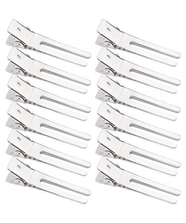 50 Pieces Double Prong Pin Curl Clips 1.8 Inches Setting Section Hair Clips Metal Silver Hairpins Styling Clips for Salon Hair Extensions DIY Making Hair Accessories