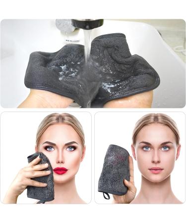 KinHwa Microfibre Face Cloth 6 Pack - Makeup Remover Flannel Cloth 15x30cm - Washable & Ultra Soft Cleansing Cloths - Dark Grey - 6 Count - Buy Online on GoSupps.com