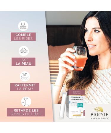 BIOCYTE Collagen 10G Express Marin - Anti-Aging and Youthful Skin Food Supplement - Based on Marine Collagen Hydrolyzate - 30 sticks - 15 days to 30 days of taking - Buy Online on GoSupps.com