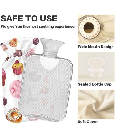 Naanle Strawberry Rose 1L Heat Bottle - Transparent Hot Water Bottle for Bed & Hand Warmth Pain Relief & Cold Therapy - Buy Online on GoSupps.com