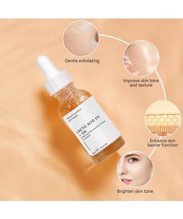 Lactic Acid Serum for Women - 30ML Exfoliating & Moisturizing with 5% Lactic Acid & Hyaluronic Acid for Dry Skin - Buy Online on GoSupps.com