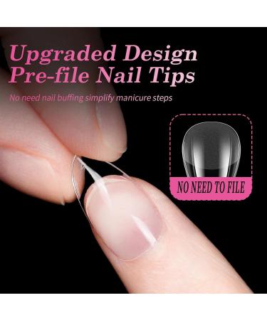EARLMONI Short Almond Nail Tips - 432 pieces Prepolished Artificial Nail Tips Set 12 Sizes Full Cover Soft Gel Nail Tips with Glue Nail File Cuticle Pusher XS Short Almond Nail Tips Set - Buy Online on GoSupps.com