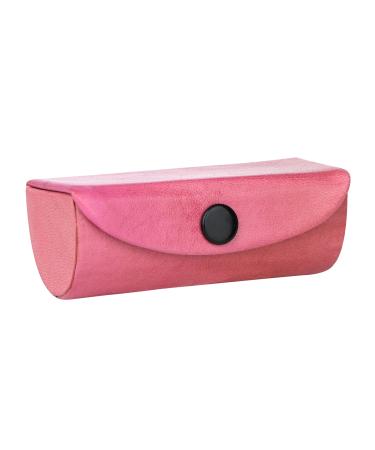 CHERKRAFT Handcrafted Leather Lipstick Case with Mirror for Purse Handbag Organizer/Lipstick Holder (Pink)