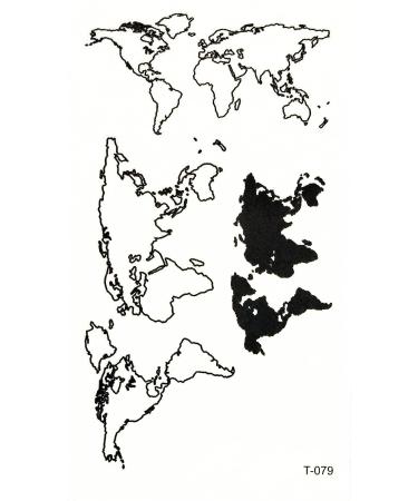ONCEX Mini 3 Sheets World Map Cartoon Temporary Tattoos - Fun Fake Travel Designs for Kids, Teens, Men, and Women - Buy Online on GoSupps.com