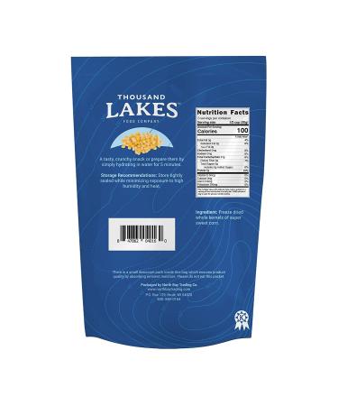 Thousand Lakes Freeze Dried Sweet Corn 2-pack - 7.2 ounces | 100% Whole Kernels | No Sugar or Salt | 3.6 Ounce x 2 Packs - Buy Online on GoSupps.com