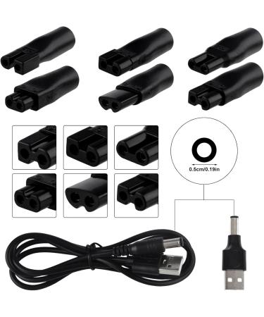 5V USB Mesh Cable Razor Charger Set | 7 Plugs USB Adapter for Remington & Philips Razors | Compatible with All Electric Haircut Devices - Buy Online on GoSupps.com