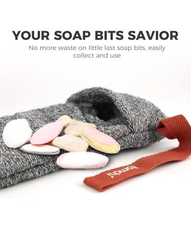 ZOMCHI 2 Pack Soap Bag for Deep Exfoliation - Dark Gray Soap Savers for Bar Soap in Shower - Buy Online on GoSupps.com