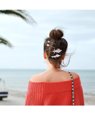 BeShiny Starfish Seashell Pearl Hair Clips - Mermaid Hair Accessories for Women & Girls | Beach Wedding Supplies - Buy Online on GoSupps.com