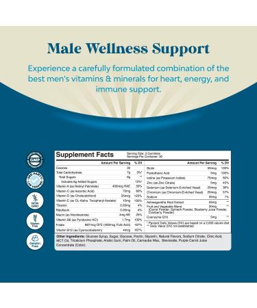 Men's Multivitamin Gummies with Superfood Complex - Energy & Immune Support - 90 Count - Buy Online on GoSupps.com