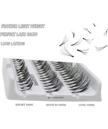 Ultra Thick Individual Eyelash Cluster Eyelashes False Lashes Knotted Lash Extensions Mix Tray Short 8MM - Medium 10MM - Long 12MM 60 Points Beautizone - Buy Online on GoSupps.com