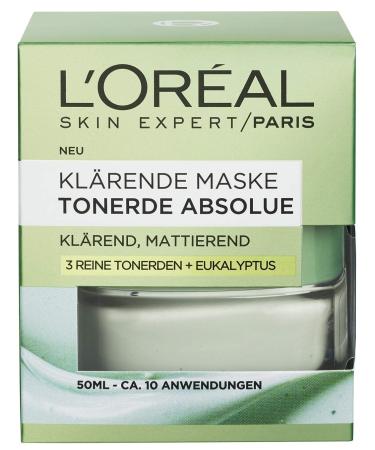 L'Or al Paris Absolue Purifying Mask 3 Pure Clays + Eucalyptus 1 pack (1 x 50 ml)