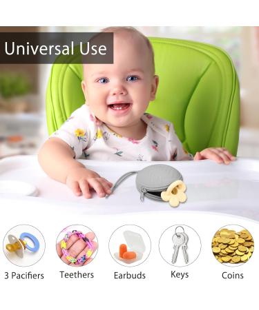 2-Piece Silicone Pacifier Box Set | BPA-Free Storage Bag & Holder | Stylish & Practical | Dark Gray & Light Gray - Buy Online on GoSupps.com