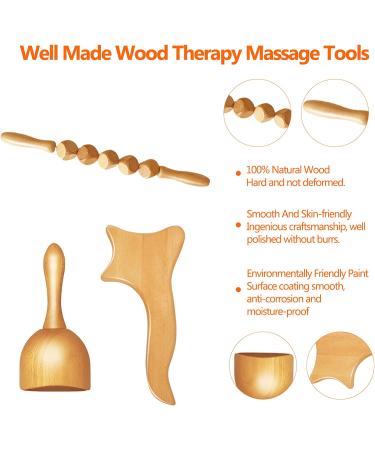 3-in-1 Wood Therapy Massage Tools Kit | Lymphatic Drainage & Body Sculpting Set - Buy Online on GoSupps.com