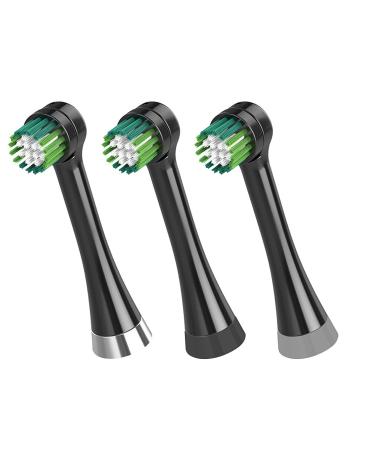Waterpik Triple Clean Complete Care Replacement Brush Heads, Black, OTRB-3WB, 3 Count