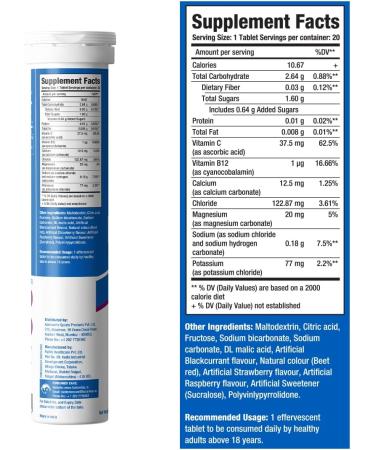 FAST&UP Reload - Instant Hydration & Electrolytes | 60 Effervescent Tablets (Mixed Berry) - Global Shipping Available - Buy Online on GoSupps.com