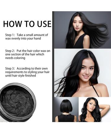 Temporary Hair Colour Wax Black Hair Wax Hair Style Dye Mud Unisex Fashion Styling Washable Dye Cream for Halloween Role Playing Masquerade - Buy Online on GoSupps.com