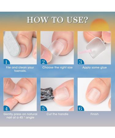 Ranrose Clear False Toenail Tips - 120Pcs Full Cover Soft Gel Matte Fake Toenail Tips - Short Square ToeNail Tips - Salon Quality Press On Toenails - 12 Sizes - Buy Online on GoSupps.com