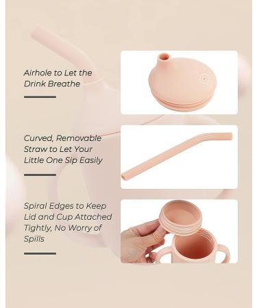 Silicone Sippy Cup for Baby 6 Months - Toddler & Baby Straw Cup (Blush) - Buy Online on GoSupps.com