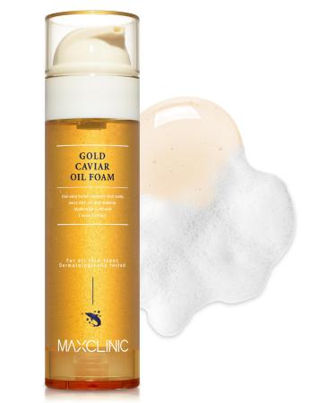 K-Beauty Gold Caviar Cleansing Oil to Foam | Daily Face Wash Oil Based Cleanser to Foam | Korean Oil Foaming Face Cleanser | Hydrating Facial Cleanser for Dry Sensitive Skin (3.88 oz)