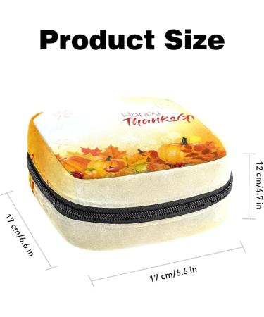 Autumn Leaves & Pumpkin Color Period Bag | Sanitary Napkin Storage & Travel Makeup Pouch - Buy Online on GoSupps.com