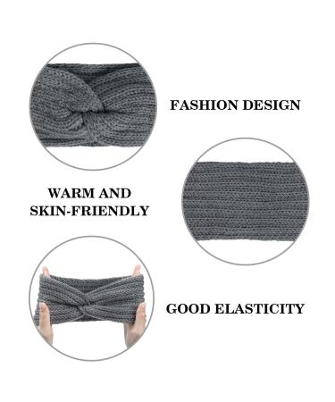 Chalier Winter Headbands for Women - 4 Pack Knitted Ear Warmer Headband with Crochet Bow Twist - Blue (06 Multicolor) - Buy Online on GoSupps.com