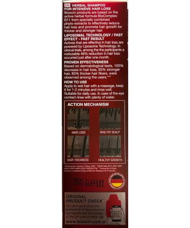 BIOXCIN FORTE Shampooing Anti-Chute Intense - Efficace & Rapide - Avec Bio Complex B11 - Test Cliniquement - Croissance Des Cheveux Plus Forte Plus pais - Buy Online on GoSupps.com